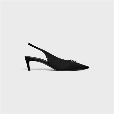 Women's Celine Alma Triomphe flat slingback in gros